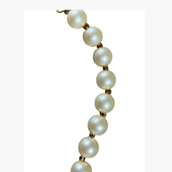 Handcrafted 10mm Creamy Glass Pearl Bracelet 8" Smaller Size Optional - Picture 5 of 6
